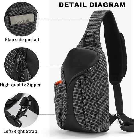 حقيبة حبال حقيبة كروس بودي حقيبة ظهر عبر الجسم للسفر والتنزه Daypack تناسب جيب زجاجة مياه مقاس 12 بوصة للكمبيوتر اللوحي قابل للتوسيع in Kuwait
