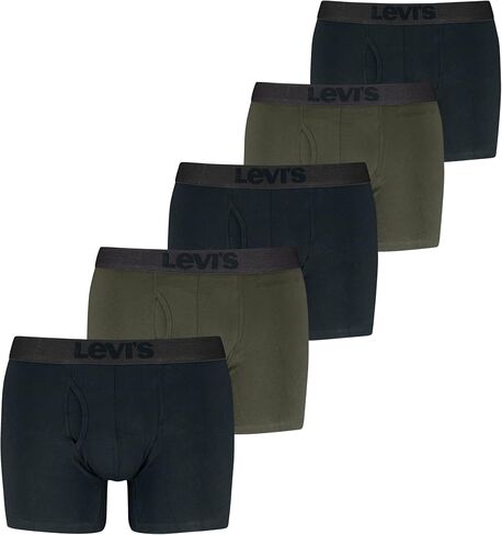 Levi's Men's 5-pack Boxer Brief With Melange Waistband, Soft Cotton, Tag-free, Breathable Comfort in Kuwait
