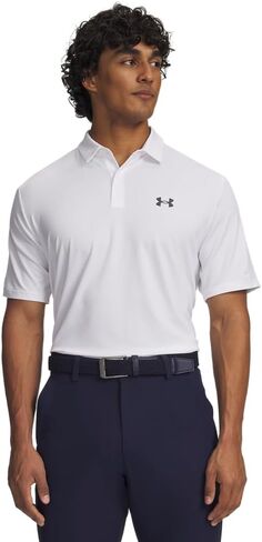 Under Armour Men's Matchplay Golf Polo, (100) White / / Pitch Gray, Small in Kuwait