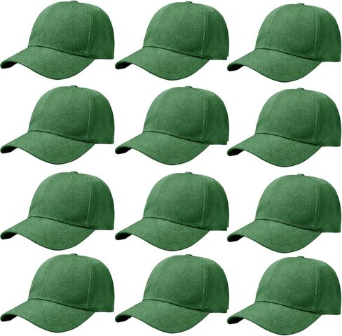 GK Bulk 12 Pack Adjustable Baseball Caps, Plain Blank Solid Color Hats, Wholesale for Embroidery & Custom Printing in Saudi Arabia