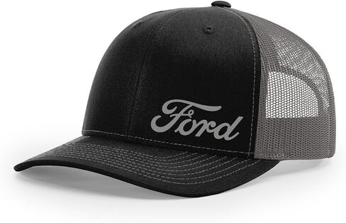 Ford Motor Co Script Logo Side Panel Embroidered Richardson 112 Snapback Trucker Hat Cap in Saudi Arabia