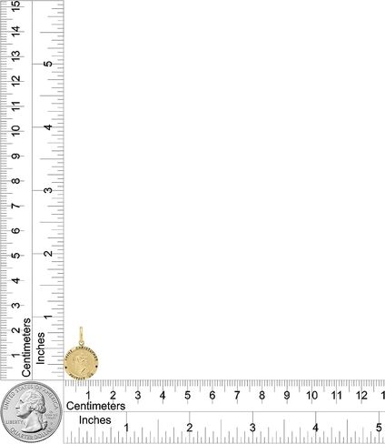 14KT Gold-Filled Small Round Saint Christopher Medal with 18"" Gold Plated Stainless Steel Chain, 18"", Yellow in Saudi Arabia