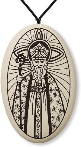 Saint Nicholas of Myra Medal on Braided Cord | Patron of Children, Poor People, Newlyweds, Happy Marriages and Toy Makers in Saudi Arabia