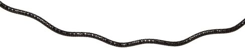 CloseoutWarehouse Sterling Silver 1 Layer Wave Omega Spring Chain Black Rhodium Plated 1.3mm in Kuwait
