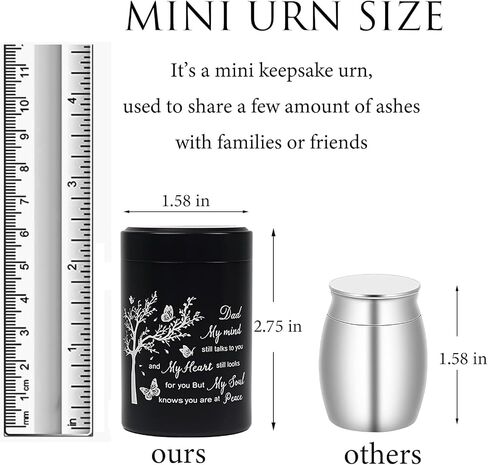 3 Inch Small Urn for Human Ashes Aluminum Mini Cremation Small Keepsake Box for Sharing Ashes Mini Urn-Dad in Saudi Arabia