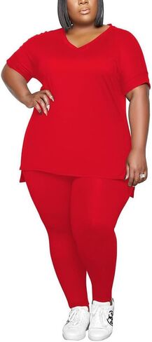 PINSV Women's Plus Size 2 Piece Outfits Sweatsuits Tracksuit Loungewear Sets in Saudi Arabia