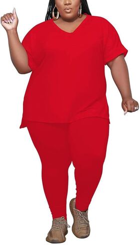 PINSV Women's Plus Size 2 Piece Outfits Sweatsuits Tracksuit Loungewear Sets in Saudi Arabia