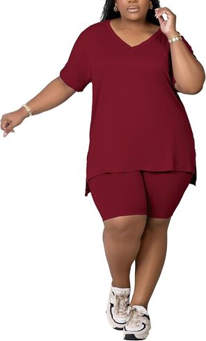 PINSV Women's Plus Size 2 Piece Outfits Sweatsuits Tracksuit Loungewear Sets in Saudi Arabia