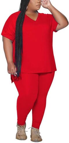 PINSV Women's Plus Size 2 Piece Outfits Sweatsuits Tracksuit Loungewear Sets in Saudi Arabia
