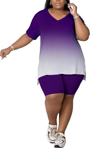 PINSV Women's Plus Size 2 Piece Outfits Sweatsuits Tracksuit Loungewear Sets in Saudi Arabia