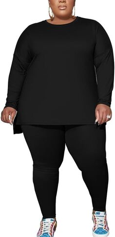 PINSV Women's Plus Size 2 Piece Outfits Sweatsuits Tracksuit Loungewear Sets in Saudi Arabia