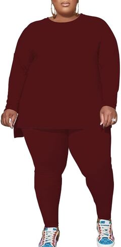 PINSV Women's Plus Size 2 Piece Outfits Sweatsuits Tracksuit Loungewear Sets in Saudi Arabia