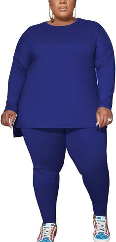 PINSV Women's Plus Size 2 Piece Outfits Sweatsuits Tracksuit Loungewear Sets in Saudi Arabia