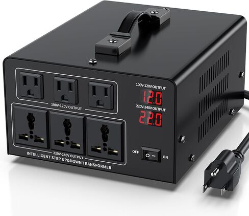8000W Voltage Converter Transformer Step Up 110V/120V to220V/240V or Step Down 220V to 110V AC Power Converte, Circuit Breaker Protection, 3 US sockets, 3 Universal sockets, LCD Display in Saudi Arabia