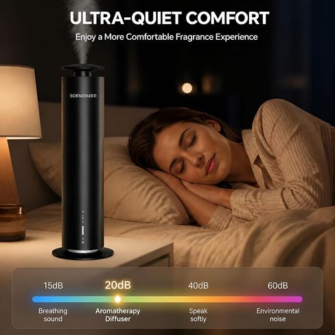 Waterless Scent Diffuser Starter Kit with 5 Scent Essential Oils, Covers 2000 Sq Ft, Cold Air Diffusers for Home, Hotel, Office, Aromatherapy Diffuser with Adjustable Mist, Timer, App & Remote Control in Saudi Arabia
