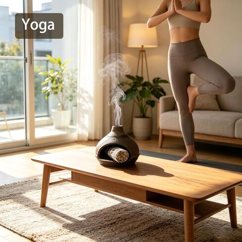 Palo Santo Holder Burner, Palo Santo Chimney for Sage Cone Burning, Mini Chiminea Ceramic Incense Burner Chimney for Yoga and Meditation Decor in Kuwait