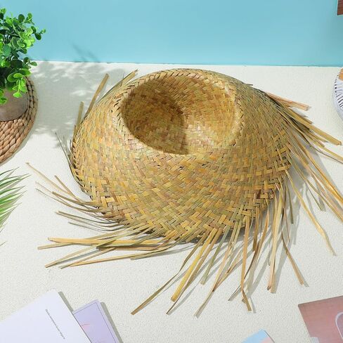 Angoily Straw Hat, Hawaii Puerto Rico Hat 2026 Country Cup Scarecrow Costume for Summer Beach Party Costumes, Tropical Party Pool Supplies, Luau Decor, Farmer Cap Sombrero Headwear in Kuwait