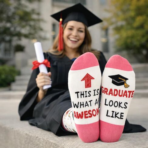 Graduation Gifts for Girls Boys Her Class of 2026 Socks High School College Senior 2026 Gifts for Women Men Students Teens 6th 8th 12th Grad Socks First Day of School Funny Graduates Stocking Stuffers in Saudi Arabia