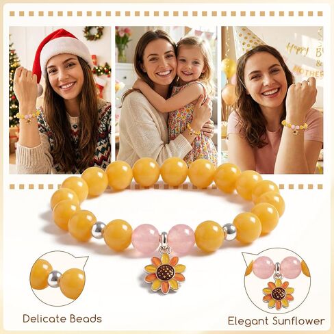 جوارب HAPPYPOP Sunflower للنساء - صندوق هدايا Sunshine مع سوار وسلسلة مفاتيح وبطاقة - عيد ميلاد، هدايا عيد الأم للأم والصديق in Kuwait