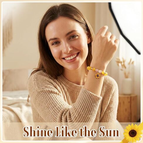 جوارب HAPPYPOP Sunflower للنساء - صندوق هدايا Sunshine مع سوار وسلسلة مفاتيح وبطاقة - عيد ميلاد، هدايا عيد الأم للأم والصديق in Kuwait