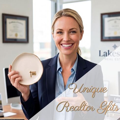 InnoBeta Realtor Gifts for Women, Ceramic Jewelry Tray Decorative Trinket Dish for Rings Earrings Necklaces Bracelet Watch Keys in Kuwait