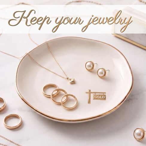 InnoBeta Realtor Gifts for Women, Ceramic Jewelry Tray Decorative Trinket Dish for Rings Earrings Necklaces Bracelet Watch Keys in Kuwait