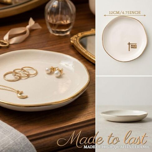 InnoBeta Realtor Gifts for Women, Ceramic Jewelry Tray Decorative Trinket Dish for Rings Earrings Necklaces Bracelet Watch Keys in Kuwait