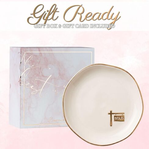 InnoBeta Realtor Gifts for Women, Ceramic Jewelry Tray Decorative Trinket Dish for Rings Earrings Necklaces Bracelet Watch Keys in Kuwait