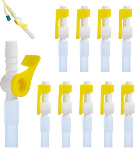 5PCS Urine Drainage Catheter valves, Easy to Use Urinary Drainage Bag Valve, Smooth Edges, and Tubing for Urinary Catheter Supplies, Adjustable Catheter tubing (Purple) in Saudi Arabia