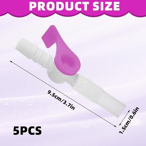 5PCS Urine Drainage Catheter valves, Easy to Use Urinary Drainage Bag Valve, Smooth Edges, and Tubing for Urinary Catheter Supplies, Adjustable Catheter tubing (Purple) in Saudi Arabia