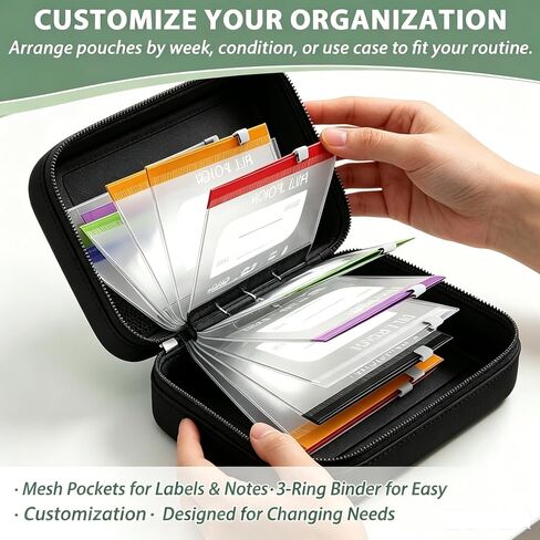 Pill Pouches for Travel, Waterproof Pill Organizer Set Travel Medicine Organizer with 14Pcs Pouches, Reusable Leak-Proof Weekly Pill Storage Case in Saudi Arabia