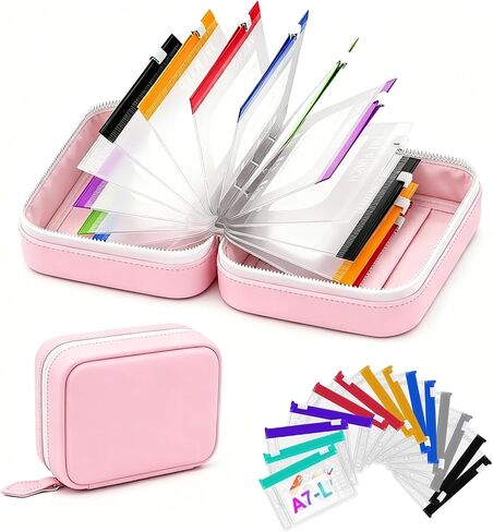 Waterproof Pill Pouch Set, 14Pcs Color-Coded Bags Inside, A7-L Waterproof Pill Organizer Set, Reusable Travel Medicine Organizer, Leakproof Zippered Pill Storage, Compact Daily Pills Holder（Pink） in Kuwait