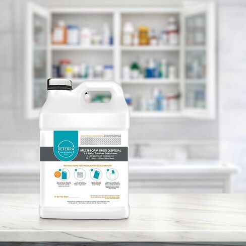 Drug Deactivation Disposal System - Deterra Safe Medication, Pill, and Liquid Destroyer - 2.5 Gallon Multi-Purpose Container Disposes 2,500 Pills, 84 oz/2.5L or 250 Patches (2-Pack) in Kuwait