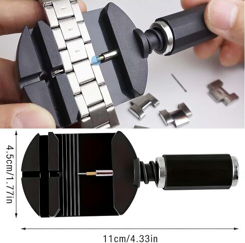 81-Piece Watch Repair Tool Kit, Professional Watch Press Machine with Watch Link Remover, Multi-functional Watch Back Case Opener Closer Set for Battery Replacement, Band Adjustment, and Back Cover Sealing in Saudi Arabia