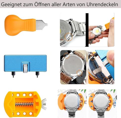 81-Piece Watch Repair Tool Kit, Professional Watch Press Machine with Watch Link Remover, Multi-functional Watch Back Case Opener Closer Set for Battery Replacement, Band Adjustment, and Back Cover Sealing in Saudi Arabia