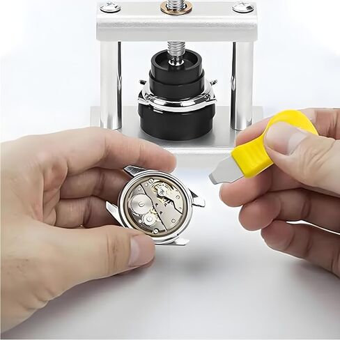 81-Piece Watch Repair Tool Kit, Professional Watch Press Machine with Watch Link Remover, Multi-functional Watch Back Case Opener Closer Set for Battery Replacement, Band Adjustment, and Back Cover Sealing in Saudi Arabia