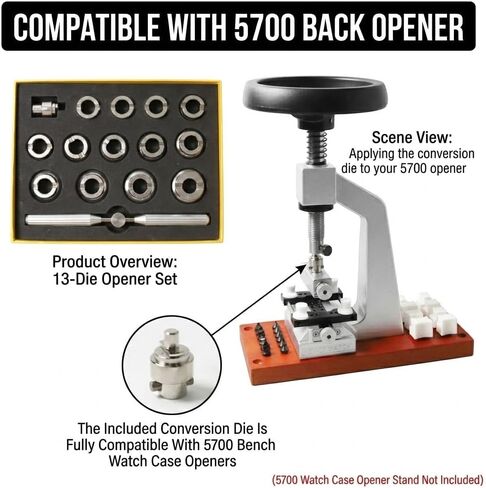 5537 Watch Back Remover Tool Kit, Watch Repair Tool with 13 Precision Dies for Professional Watchmaking and Maintenance - Fits 5700 Bench Opener in Saudi Arabia