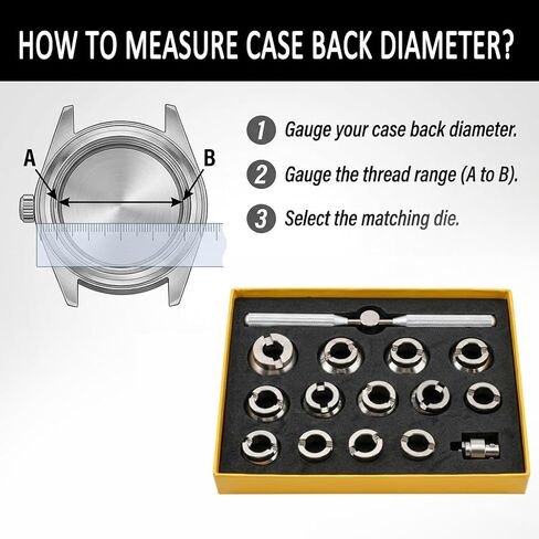 5537 Watch Back Remover Tool Kit, Watch Repair Tool with 13 Precision Dies for Professional Watchmaking and Maintenance - Fits 5700 Bench Opener in Saudi Arabia