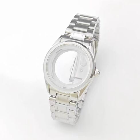 39.5mm Fit NH35 GS Case Mechanical Watch Sapphire Slide Buckle Glass -Flat+Transparent Glass Steel Base in Saudi Arabia