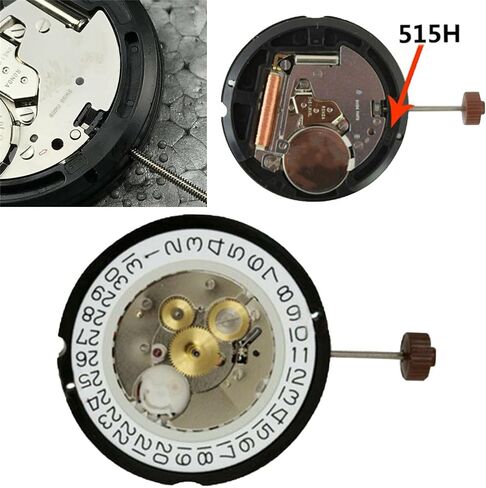 MOUDOAUER Watch Movement for Ronda 515H 24 Hours 4 Hands 4.8mm Height Adjusting Stem Replacement Spare Part Suitable for Watch Accessories US in Kuwait