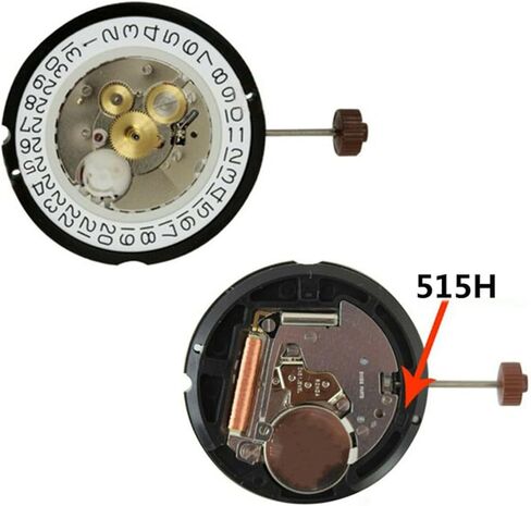 MOUDOAUER Watch Movement for Ronda 515H 24 Hours 4 Hands 4.8mm Height Adjusting Stem Replacement Spare Part Suitable for Watch Accessories US in Kuwait