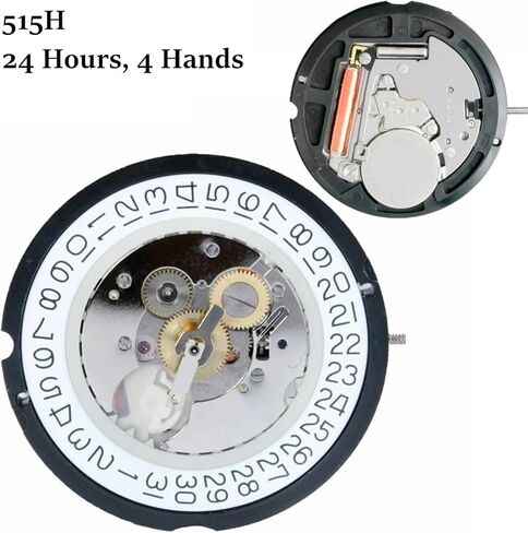 MOUDOAUER Watch Movement for Ronda 515H 24 Hours 4 Hands 4.8mm Height Adjusting Stem Replacement Spare Part Suitable for Watch Accessories US in Kuwait