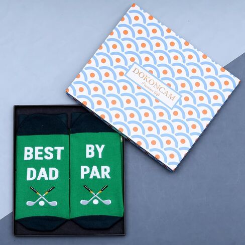 Fathers Day Gift for Dad from Daughter Son Golf Gifts for Men Golf Socks for Men Funny Dad Socks Best Dad by Par Daddy Birthday Christmas Step Papa Golfball-Themed Golfball Lovers Gifts for Men in Kuwait