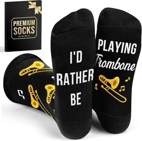 Trombone Gifts - Unique Socks for Men, Cool Gifts for Trombone and Music Lovers, Musicians Accessories in Kuwait