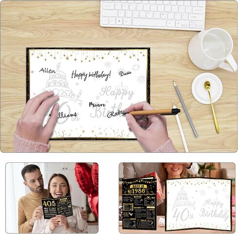 Juesly 40th Birthday Gifts for Men Women, Awesome Since 1986 Socks and 40 th Birthday Vintage Poster, 40 Year Old Birthday Gifts for Women Men in Saudi Arabia