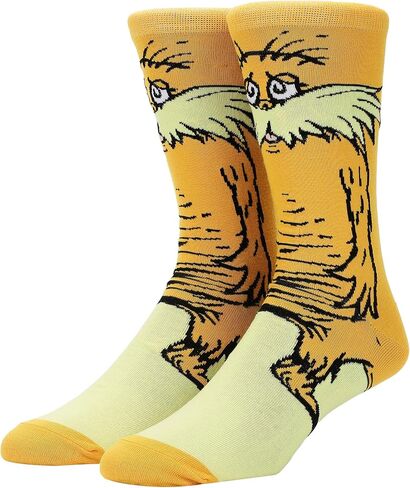 Bioworld Dr. Seuss The Lorax Men's Orange Animigos Crew Socks in Kuwait