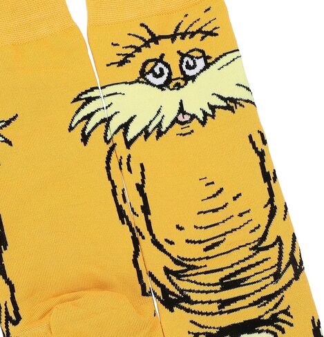 Bioworld Dr. Seuss The Lorax Men's Orange Animigos Crew Socks in Kuwait