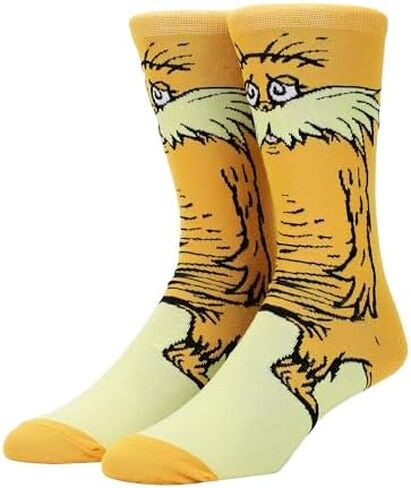 Bioworld Dr. Seuss The Lorax Men's Orange Animigos Crew Socks in Kuwait