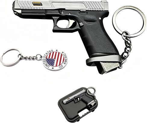 Mini Gun Keychain, Pistol Shape Key Chain,Miniature Keychain, Novelty Keychain Gift,Holiday gift,Cool Keychains for Men in Saudi Arabia