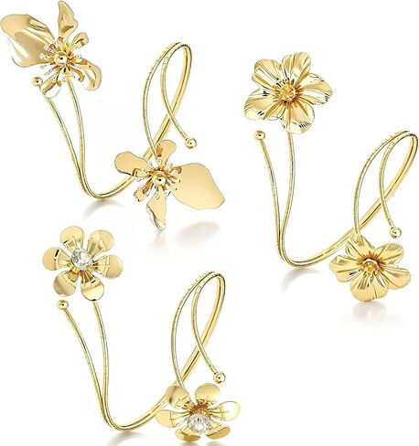 NEWITIN 3 Pieces Gold Arm Cuffs for Women Arms Band Cuffs Bangles Coil Flower Arm Cuff Upper Arms Bracelets for Women in Kuwait